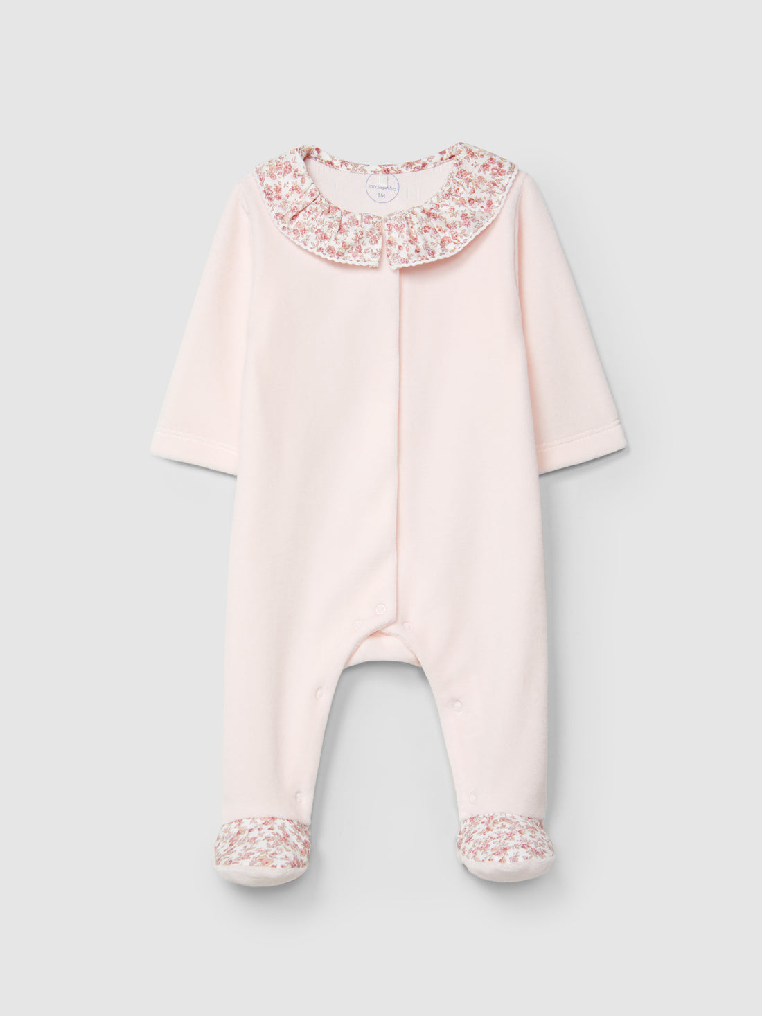 Babygrow Veludo Gola de Folho Floral