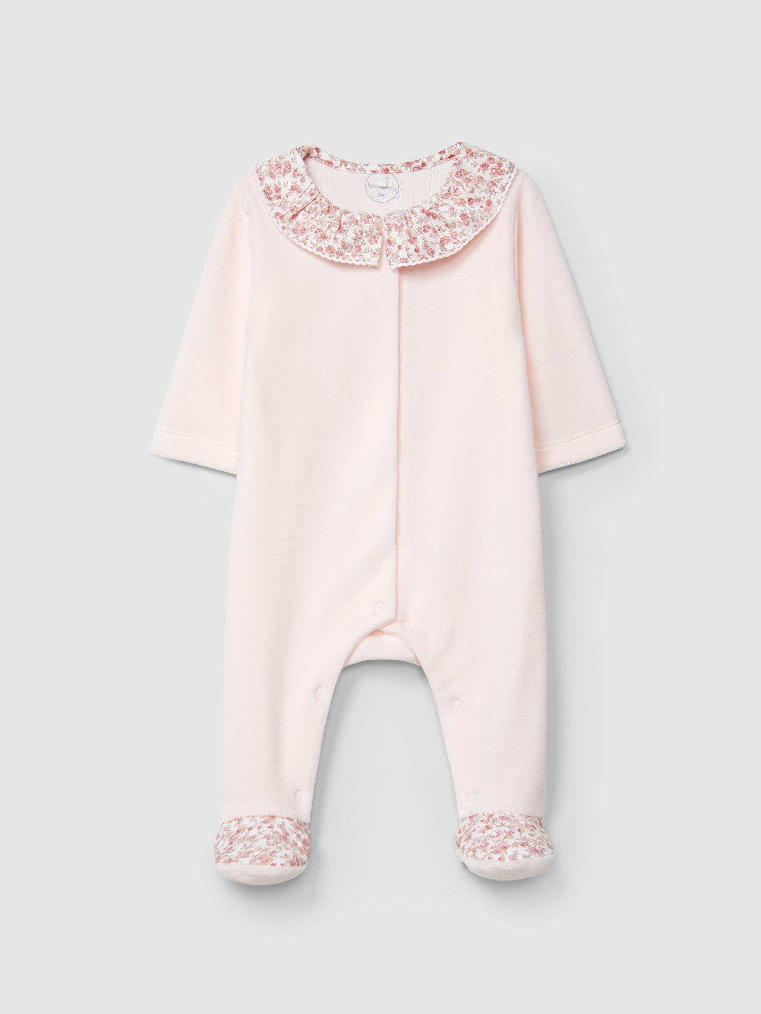 Babygrow Veludo Gola de Folho Floral
