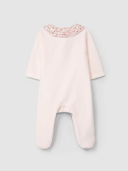 Babygrow Veludo Gola de Folho Floral