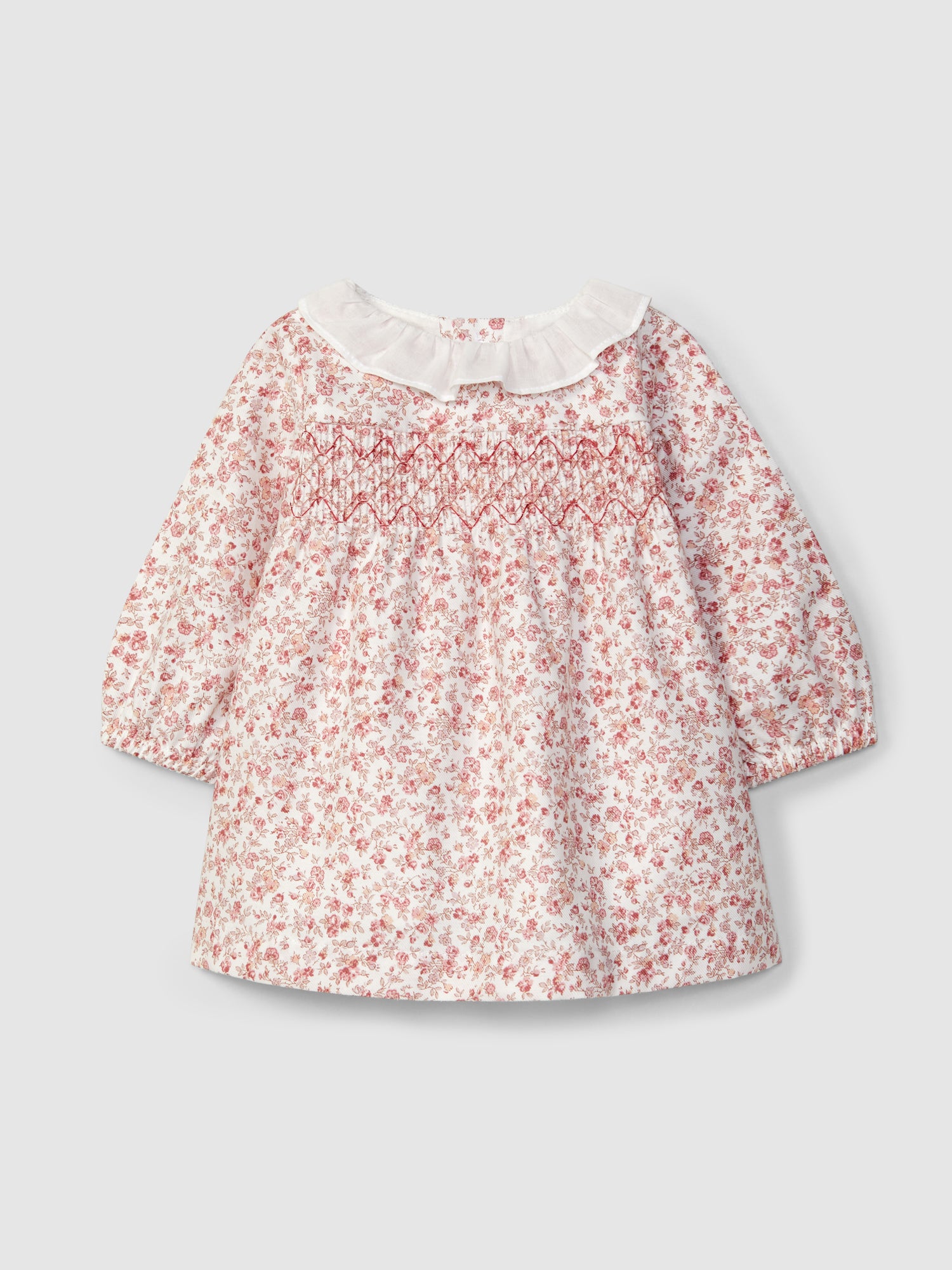 Vestido Floral com Smocks