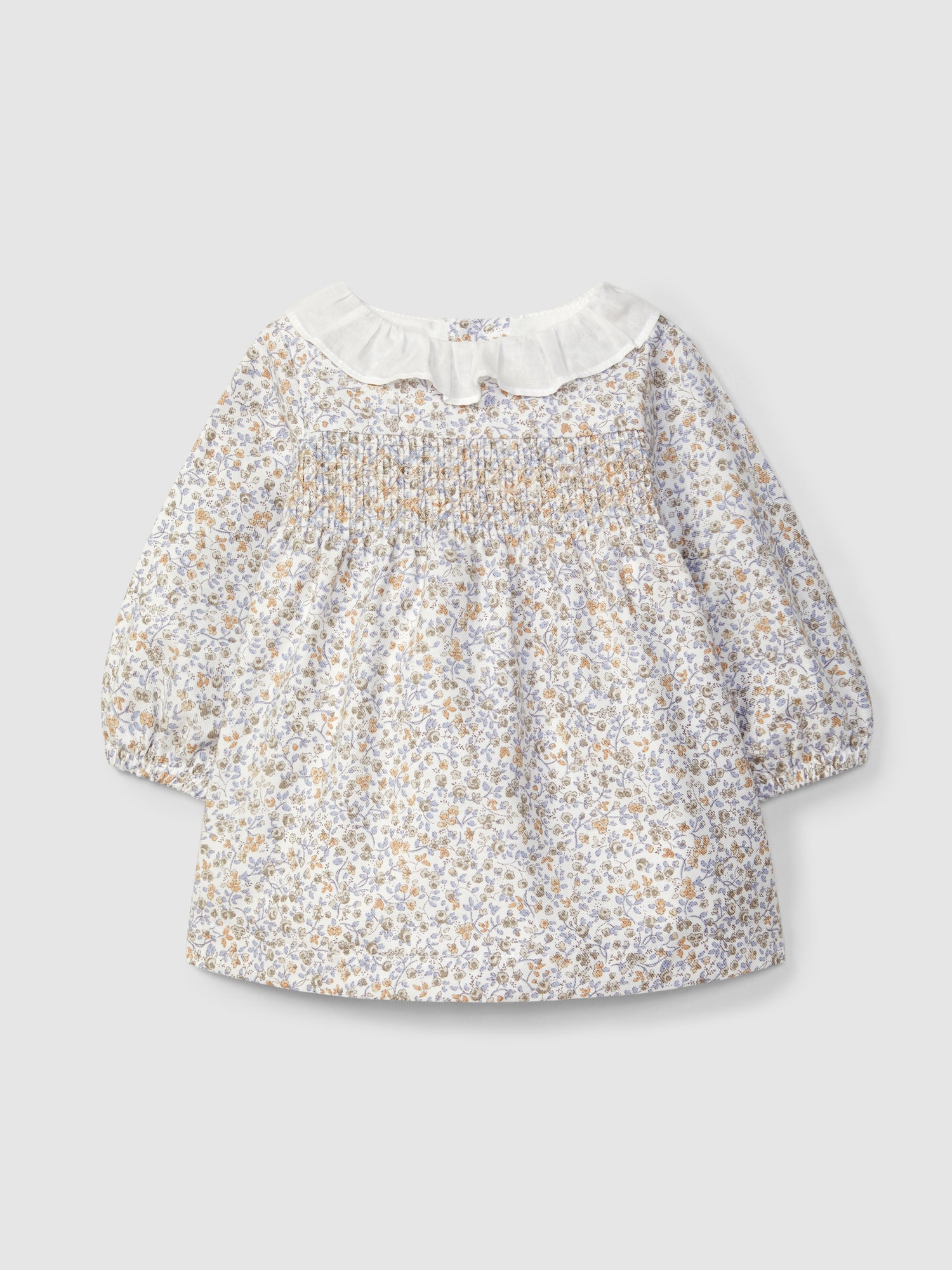 Vestido Floral com Smocks