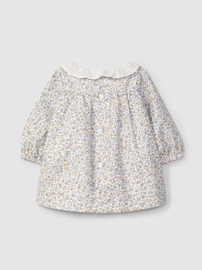 Vestido Floral com Smocks