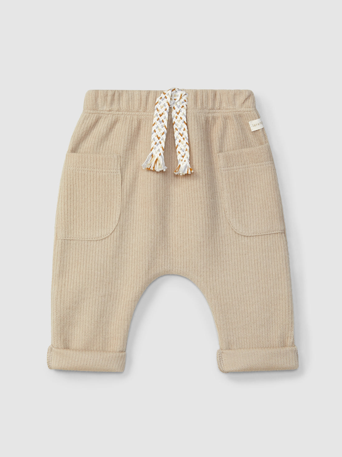Organic Cotton Pull-up Pants with Decorative Drawstring