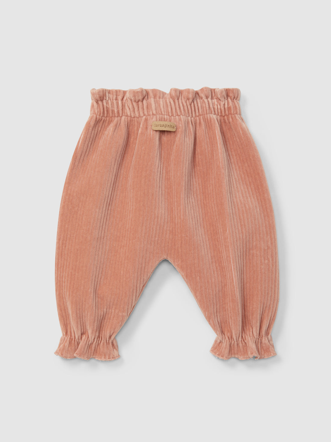 Corduroy Pull-up Pants with Decorative Drawstring