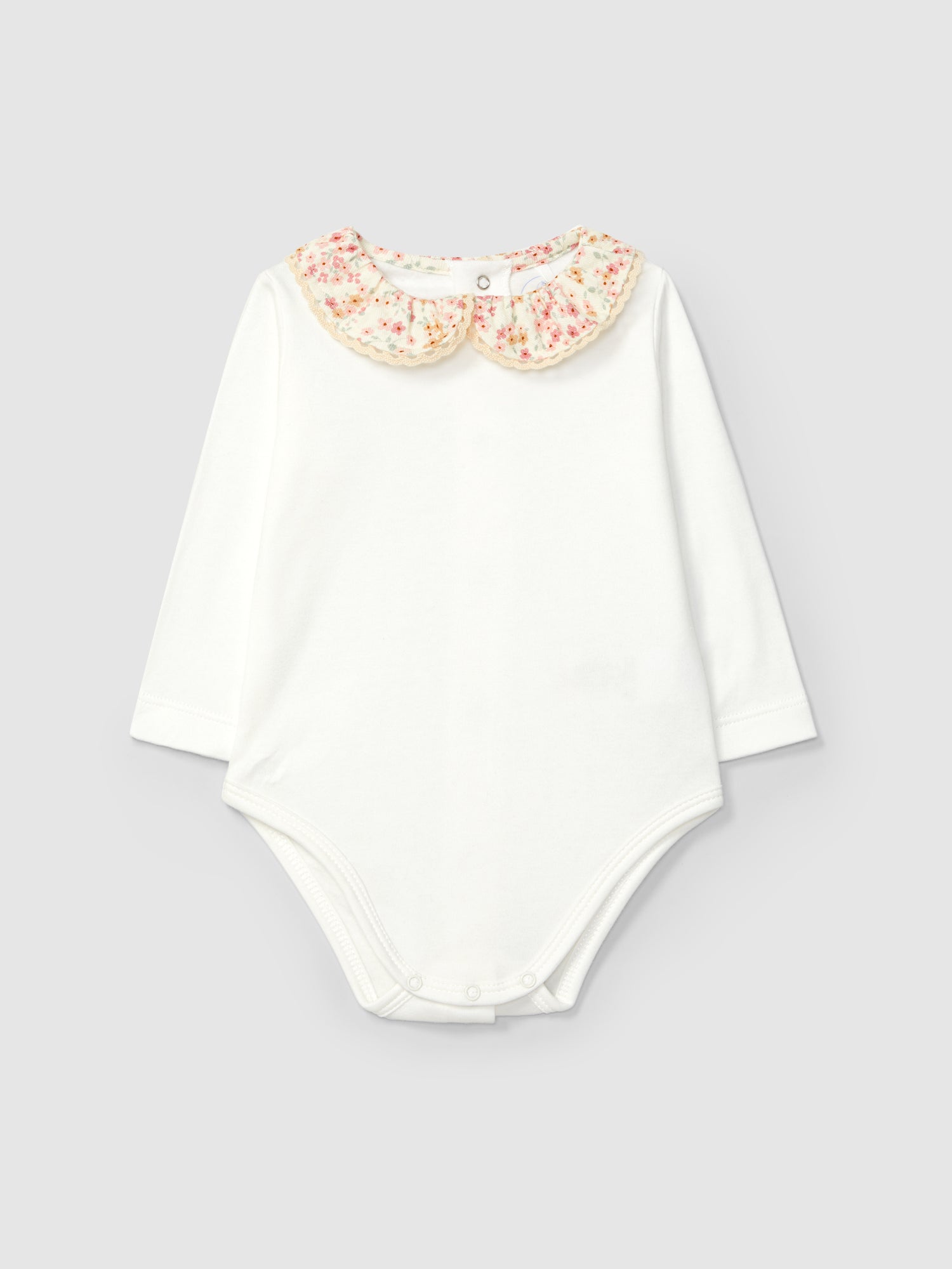 Body Gola Tecido Foral Detalhe de Renda