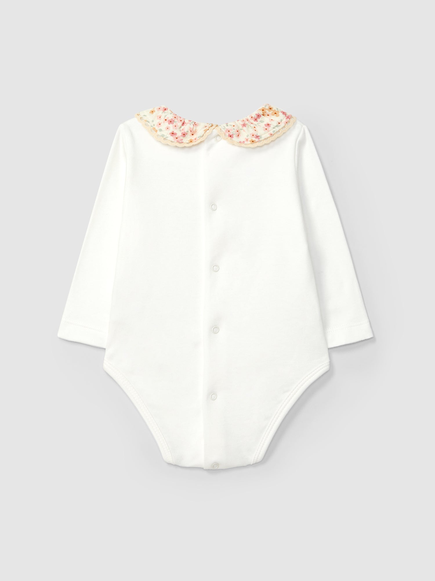 Body Gola Tecido Foral Detalhe de Renda