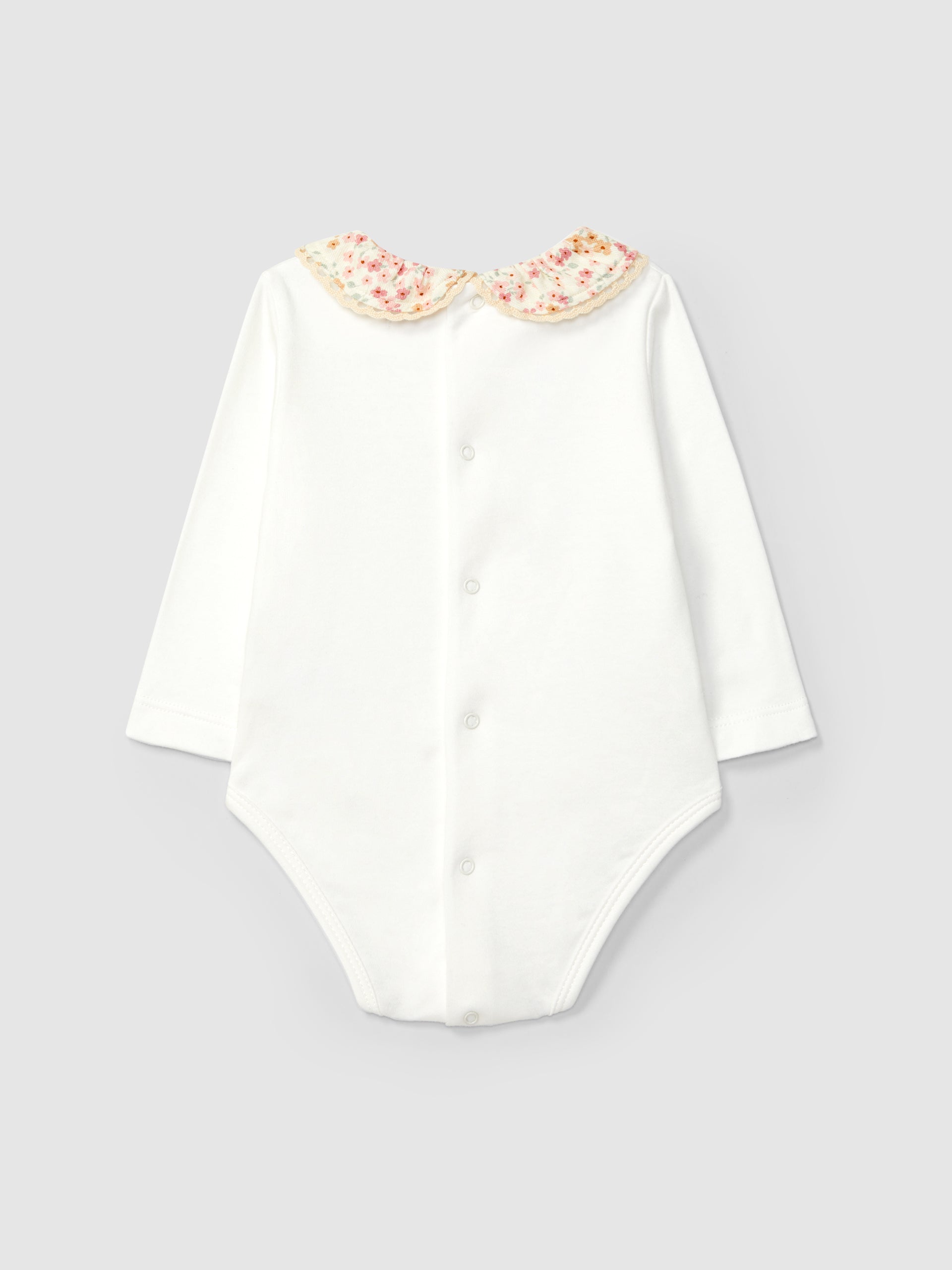 Body Gola Tecido Foral Detalhe de Renda