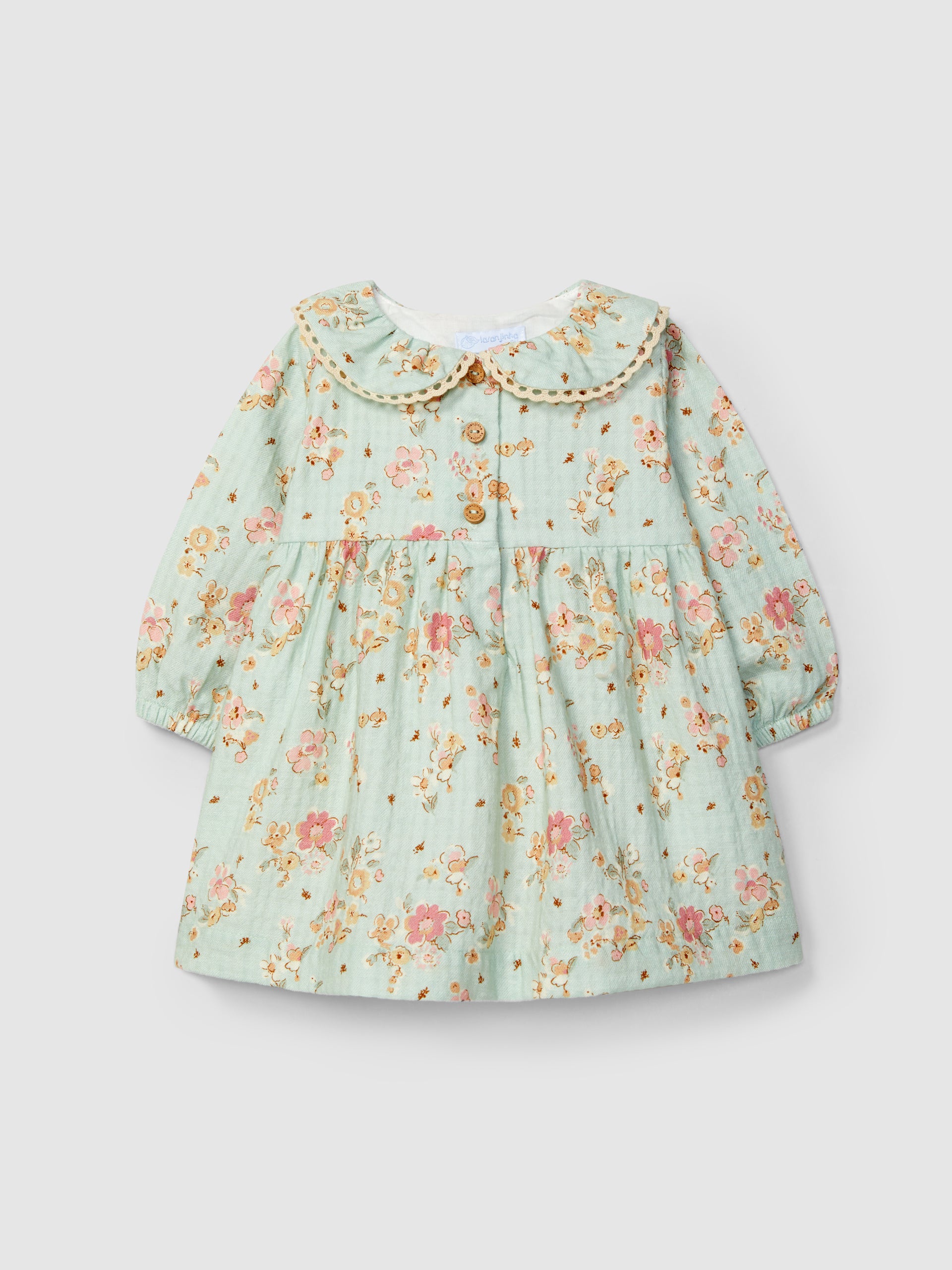 Vestido Floral Detalhe de Renda