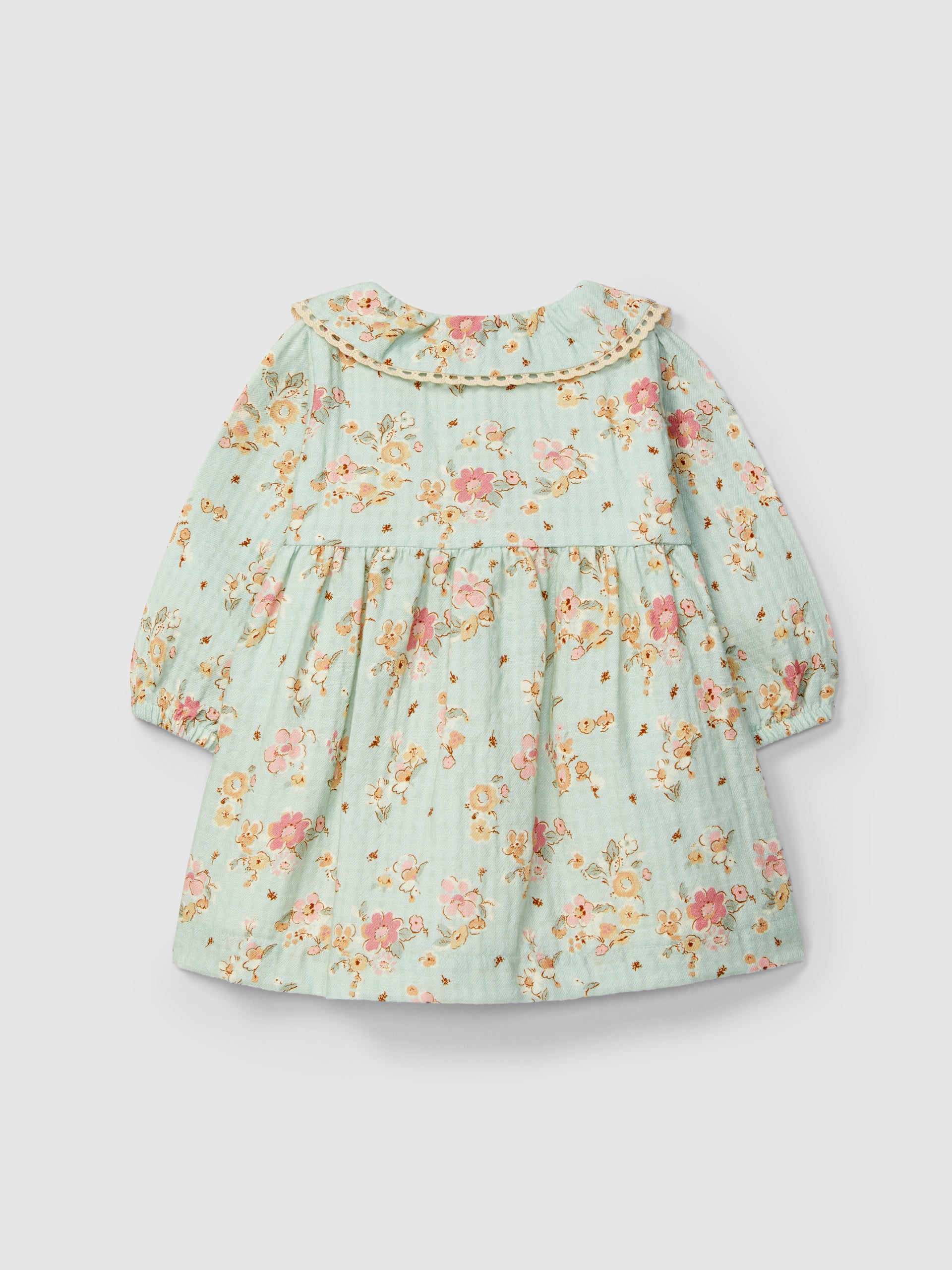 Vestido Floral Detalhe de Renda