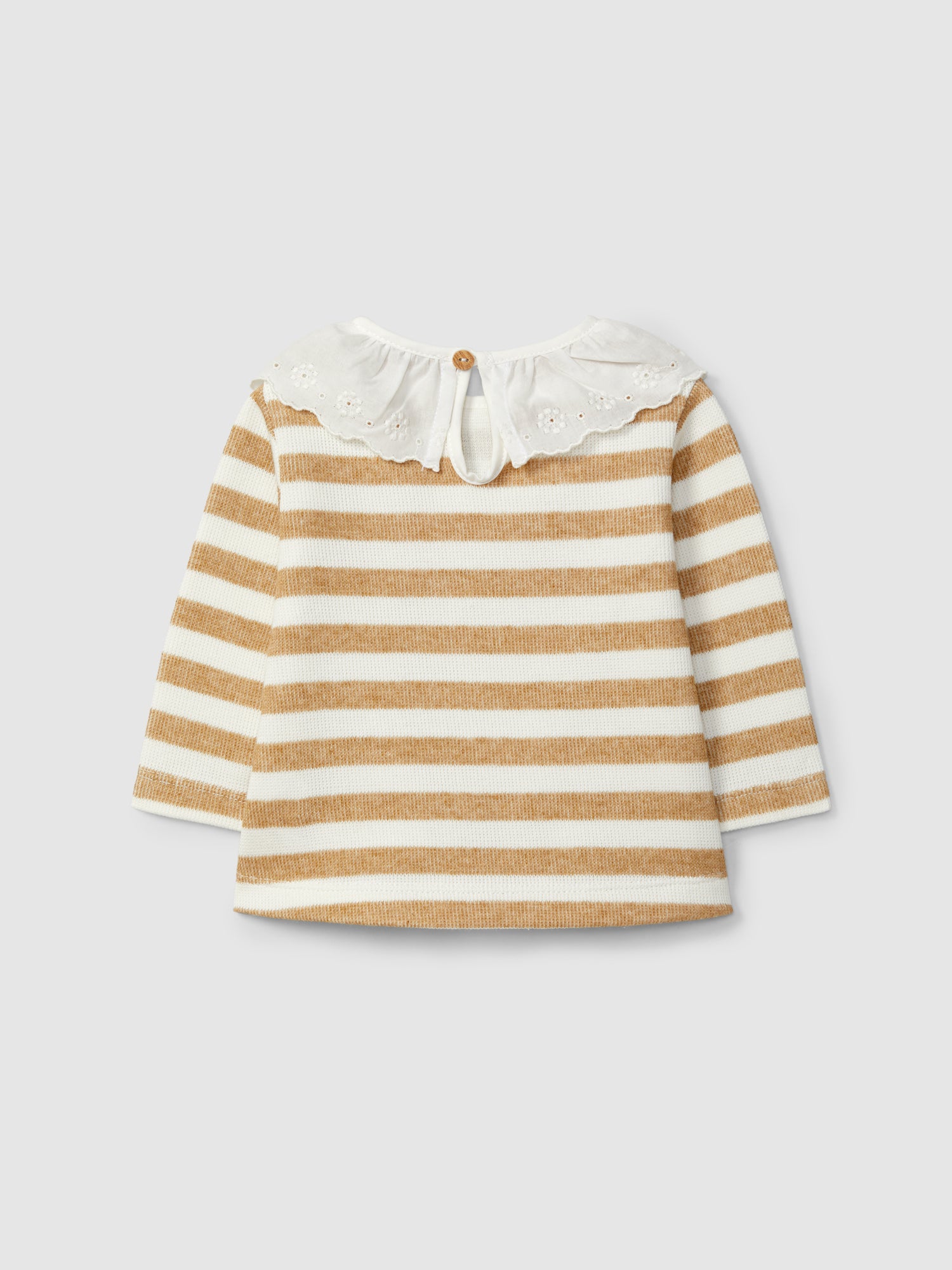 Longsleeve de Riscas com Gola Folho