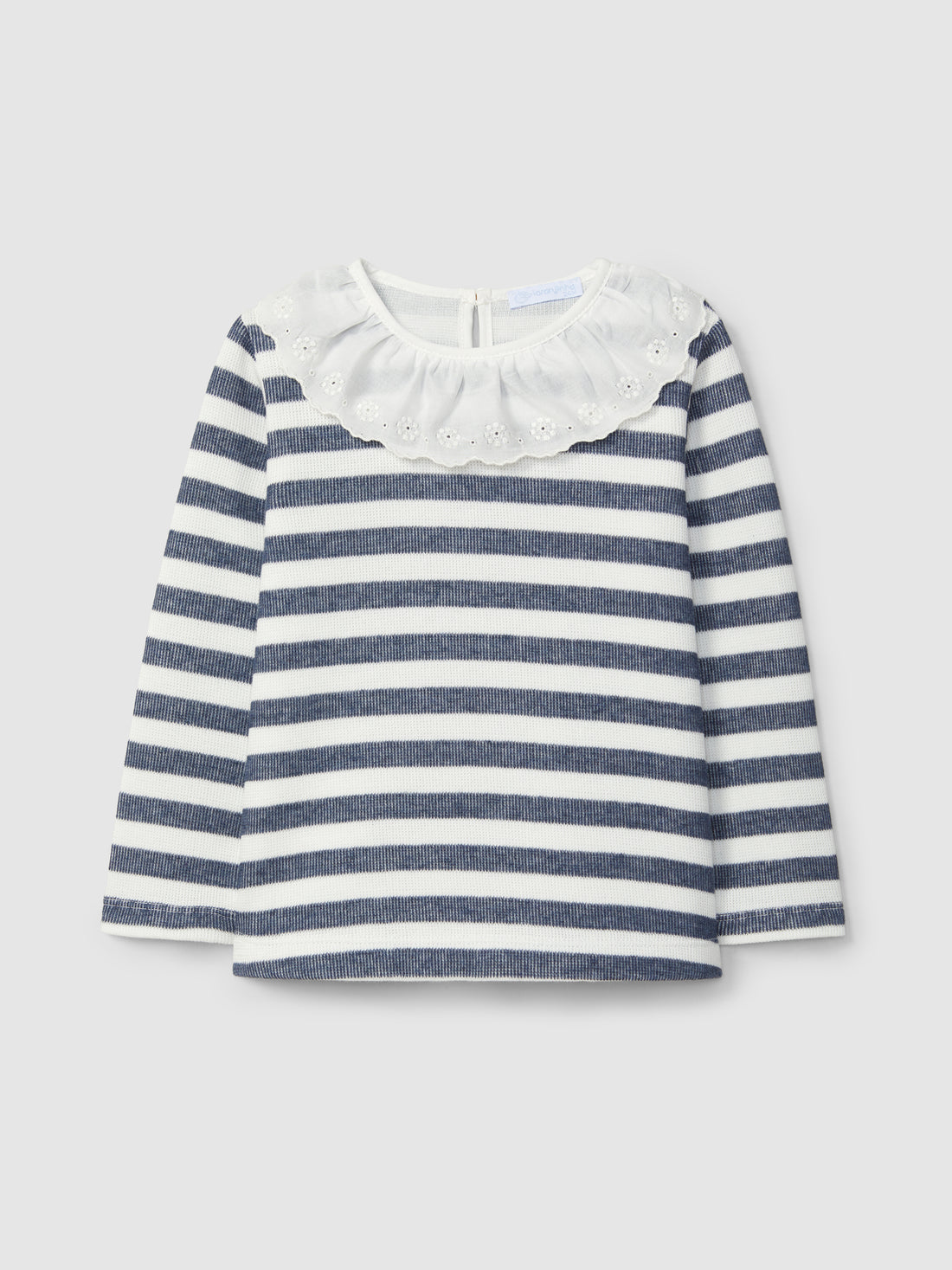 Striped Longsleeve with Ruffled Collar