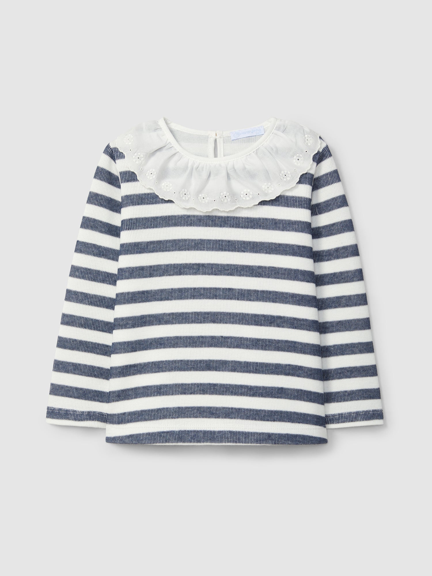 Longsleeve de Riscas com Gola Folho