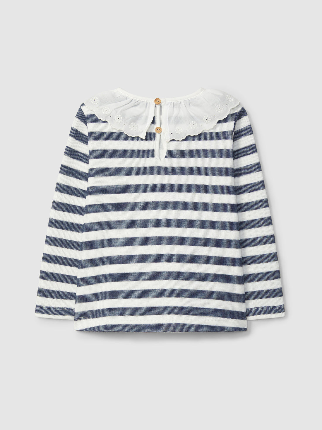 Striped Longsleeve with Ruffled Collar