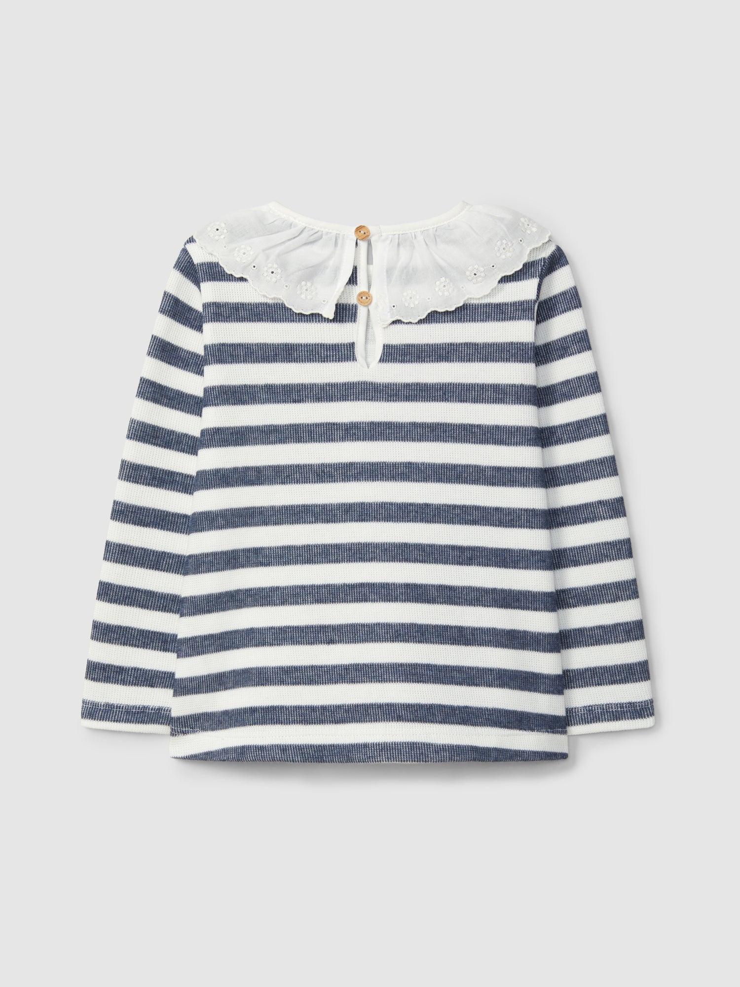 Longsleeve de Riscas com Gola Folho