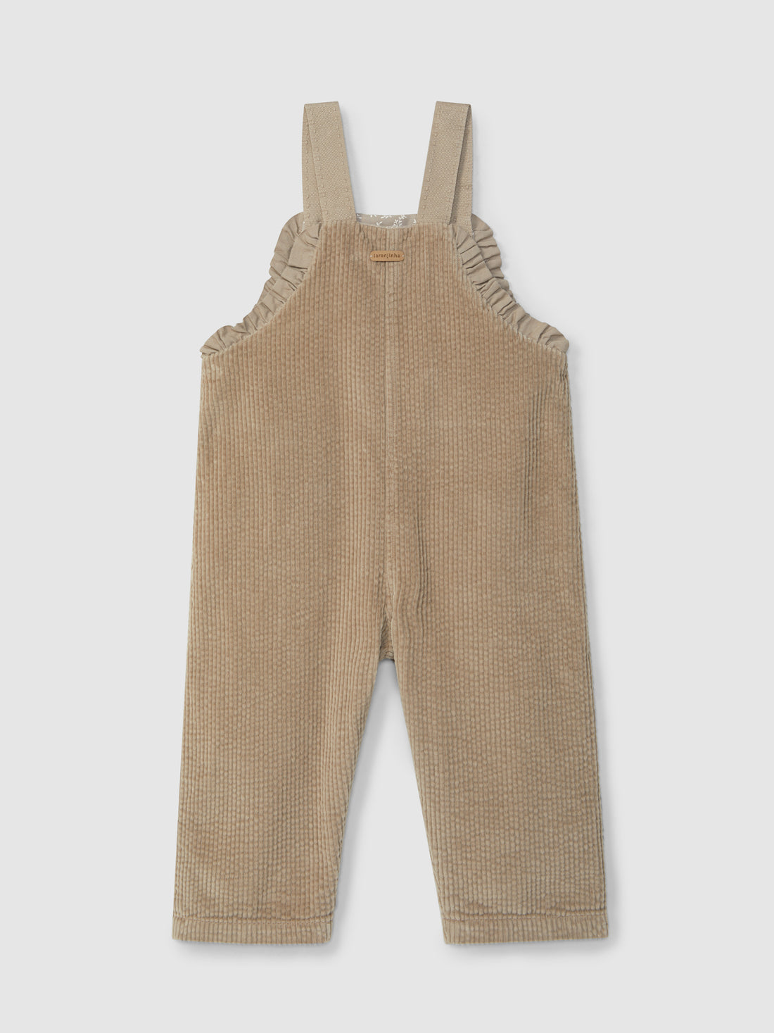 Corduroy Overalls with Pockets and Ruffles
