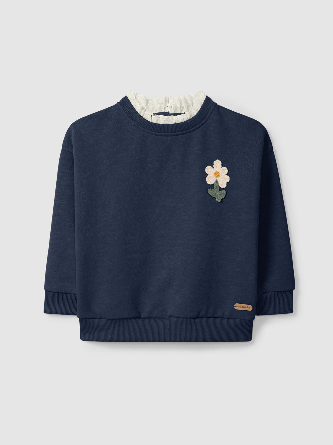Flower and English Embroidery Sweatshirt