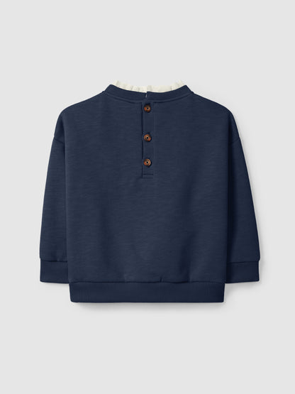 Sweatshirt Flor e Bordado Inglês