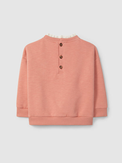 Sweatshirt Flor e Bordado Inglês