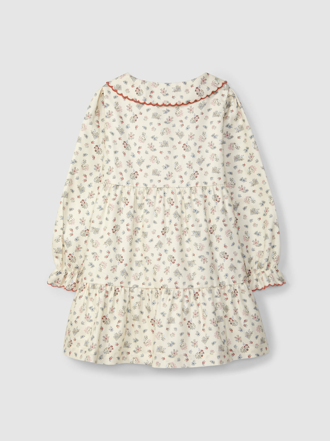 Vestido Flores Delicadas Bordado Contraste