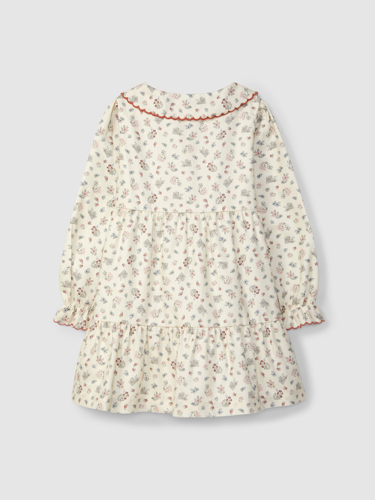 Vestido Flores Delicadas Bordado Contraste