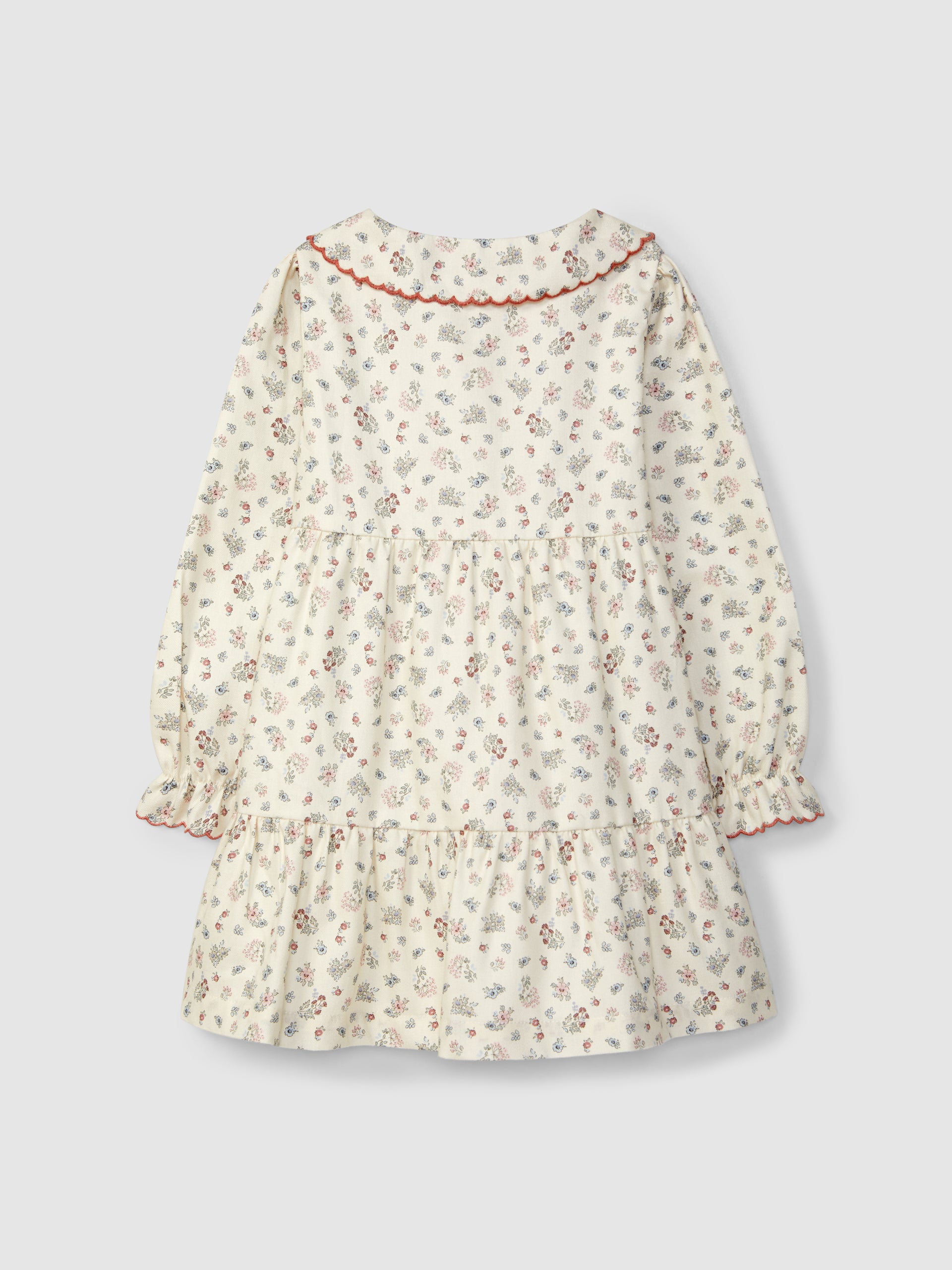 Vestido Flores Delicadas Bordado Contraste