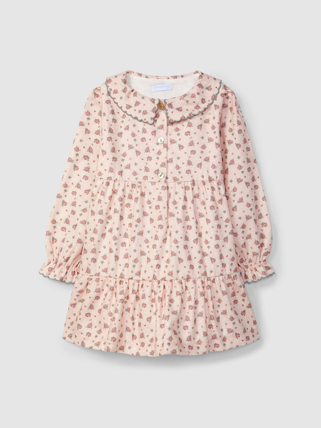 Vestido Flores Delicadas Bordado Contraste