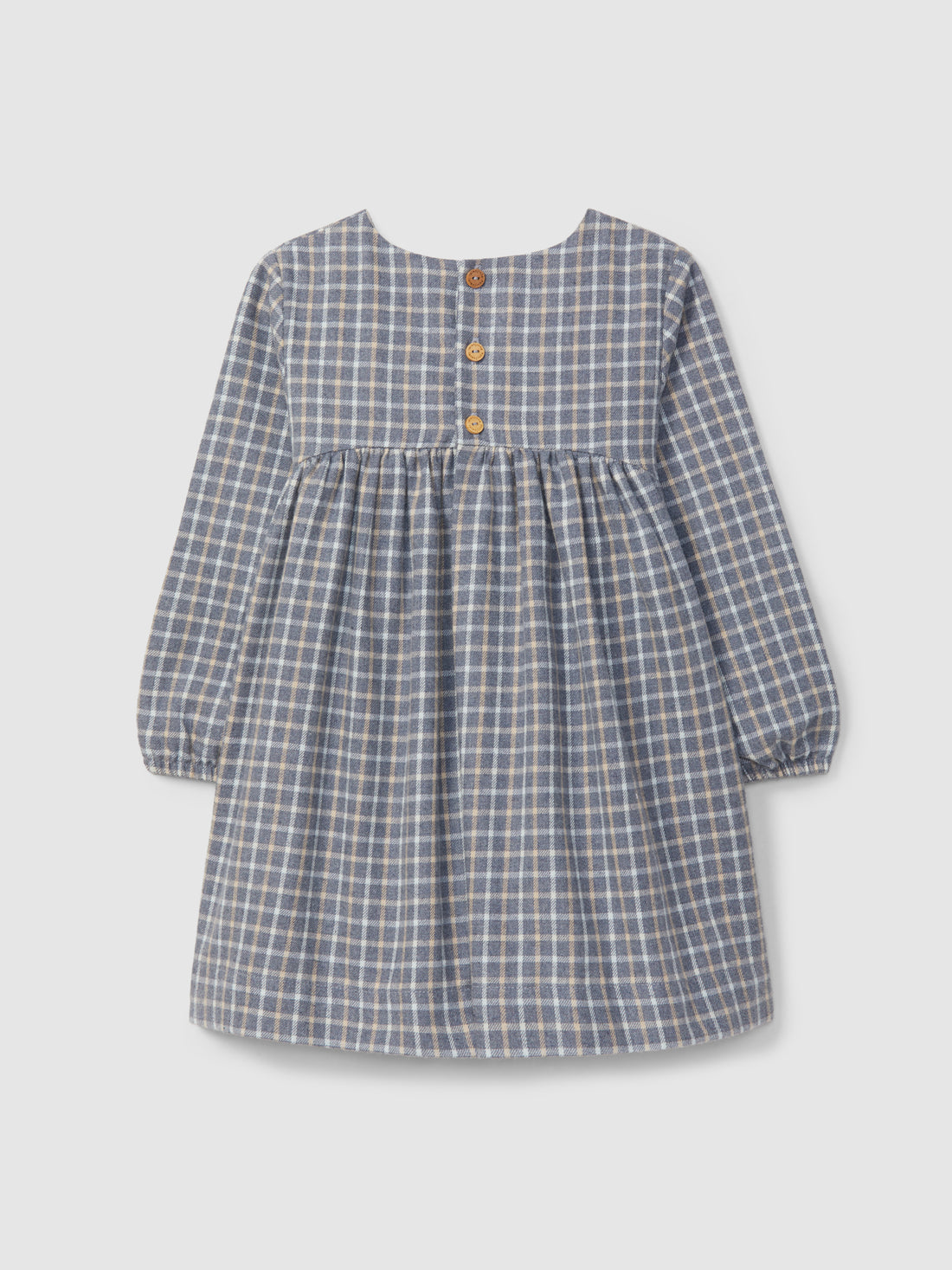 Vestido Xadrez Bordado Fio de Lã