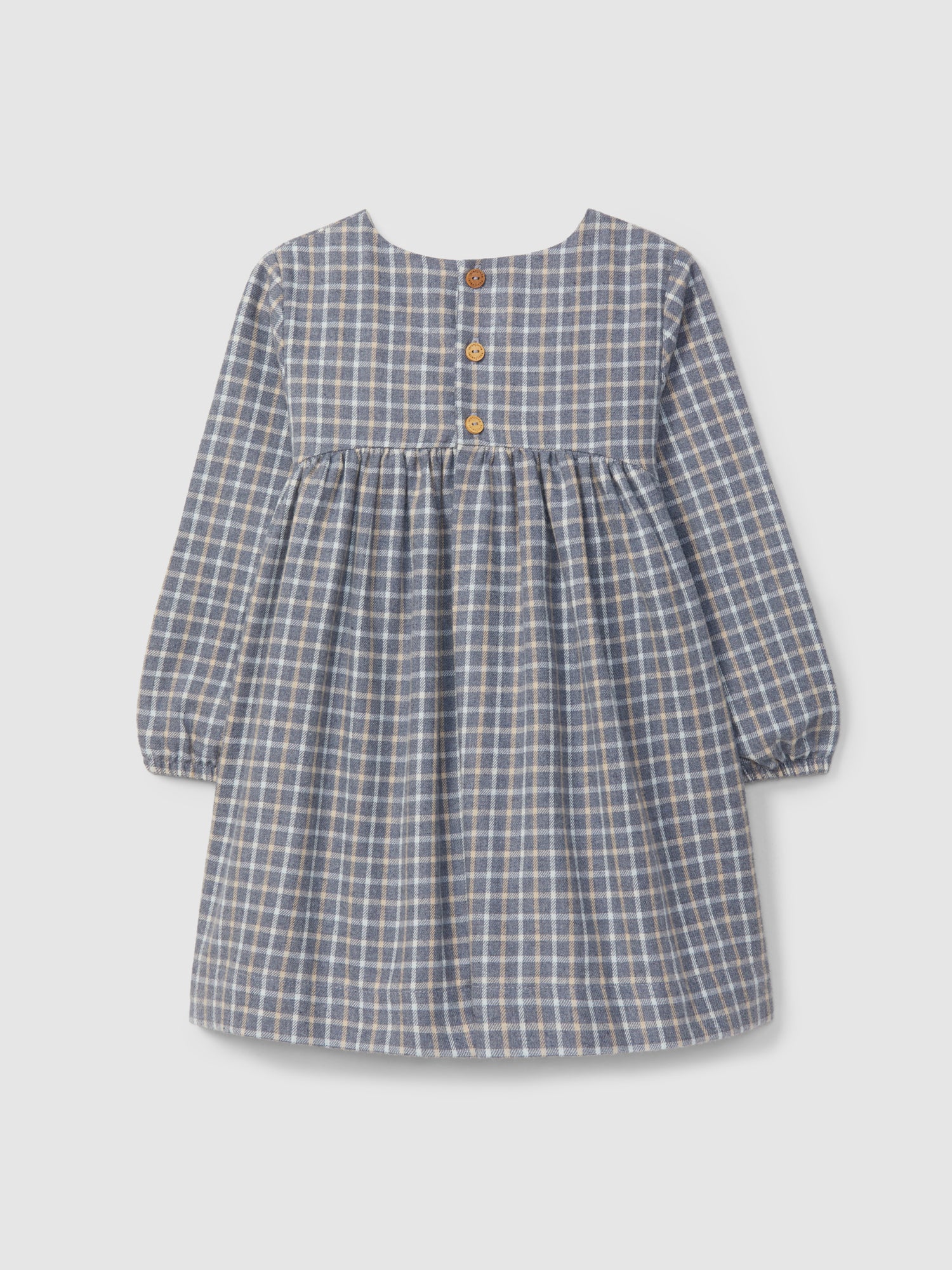 Vestido Xadrez Bordado Fio de Lã