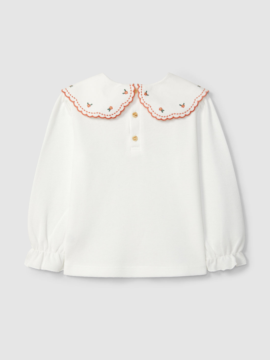 Longsleeve em Malha Waffle com Gola