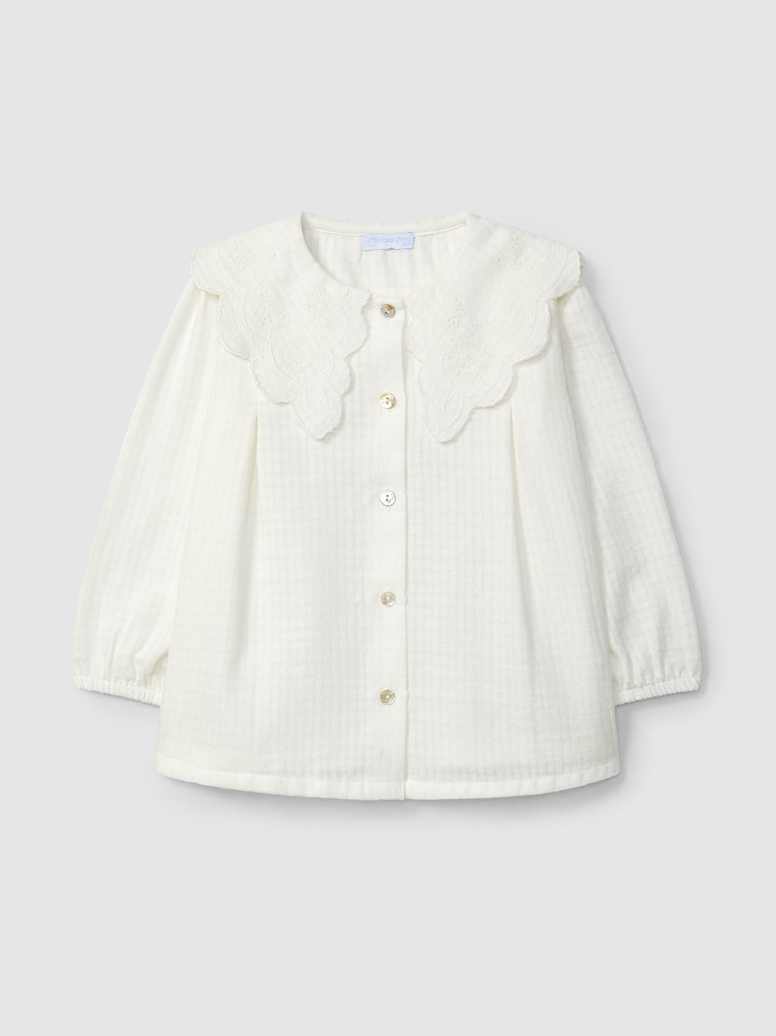 Blusa em Tecido Texturado Bordado Inglês
