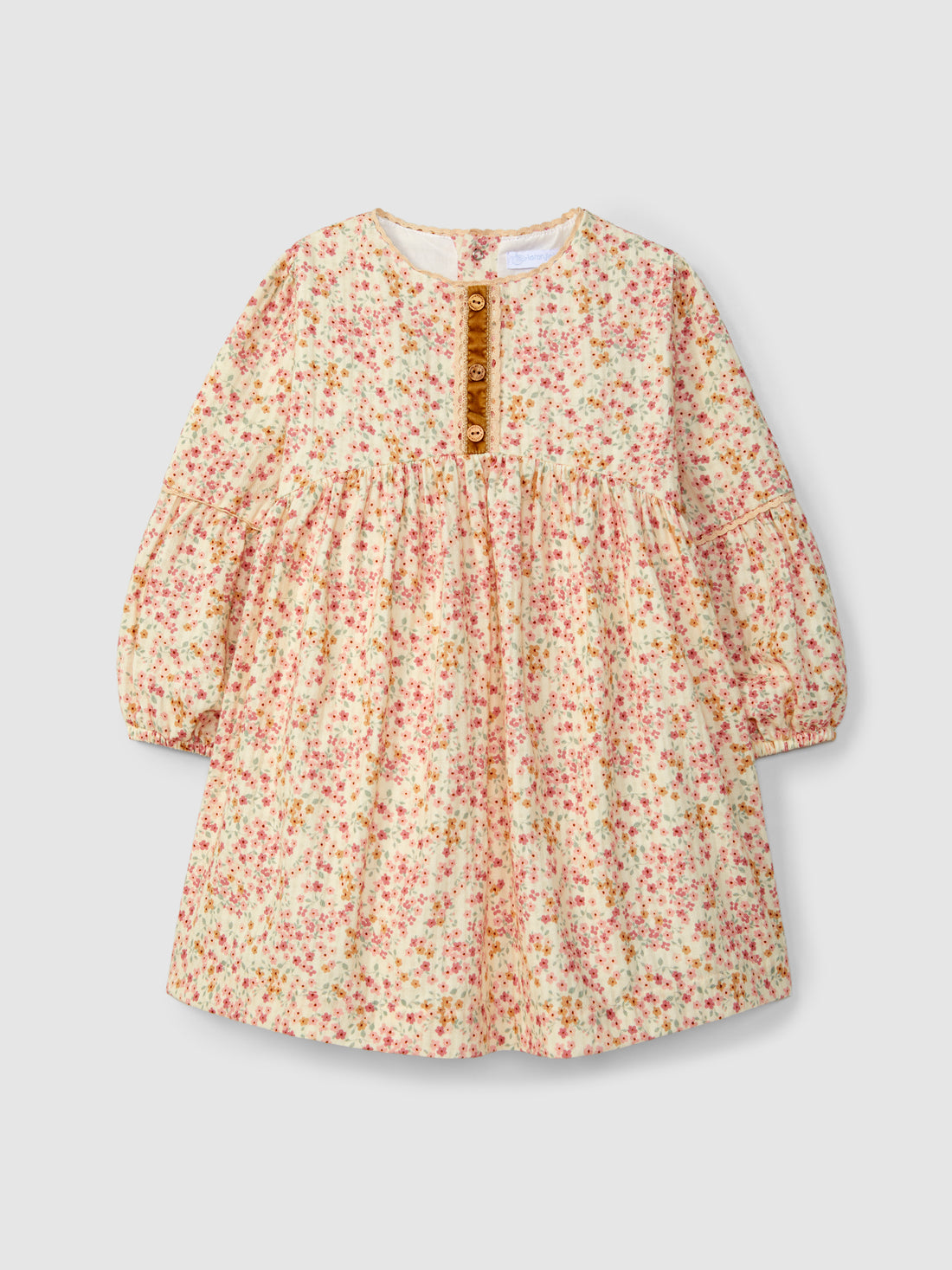 Vestido Floral Detalhes de Renda