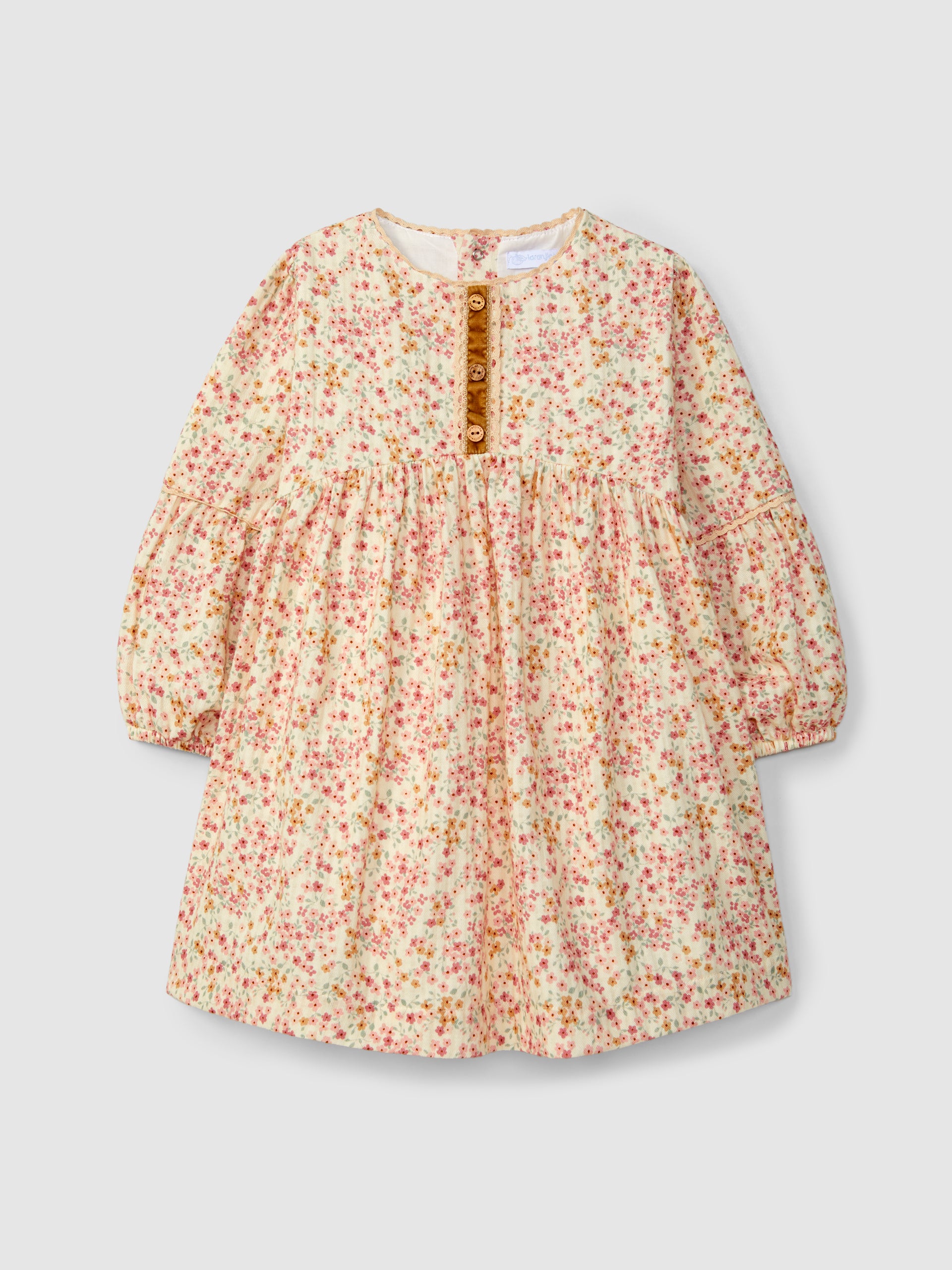 Vestido Floral Detalhes de Renda