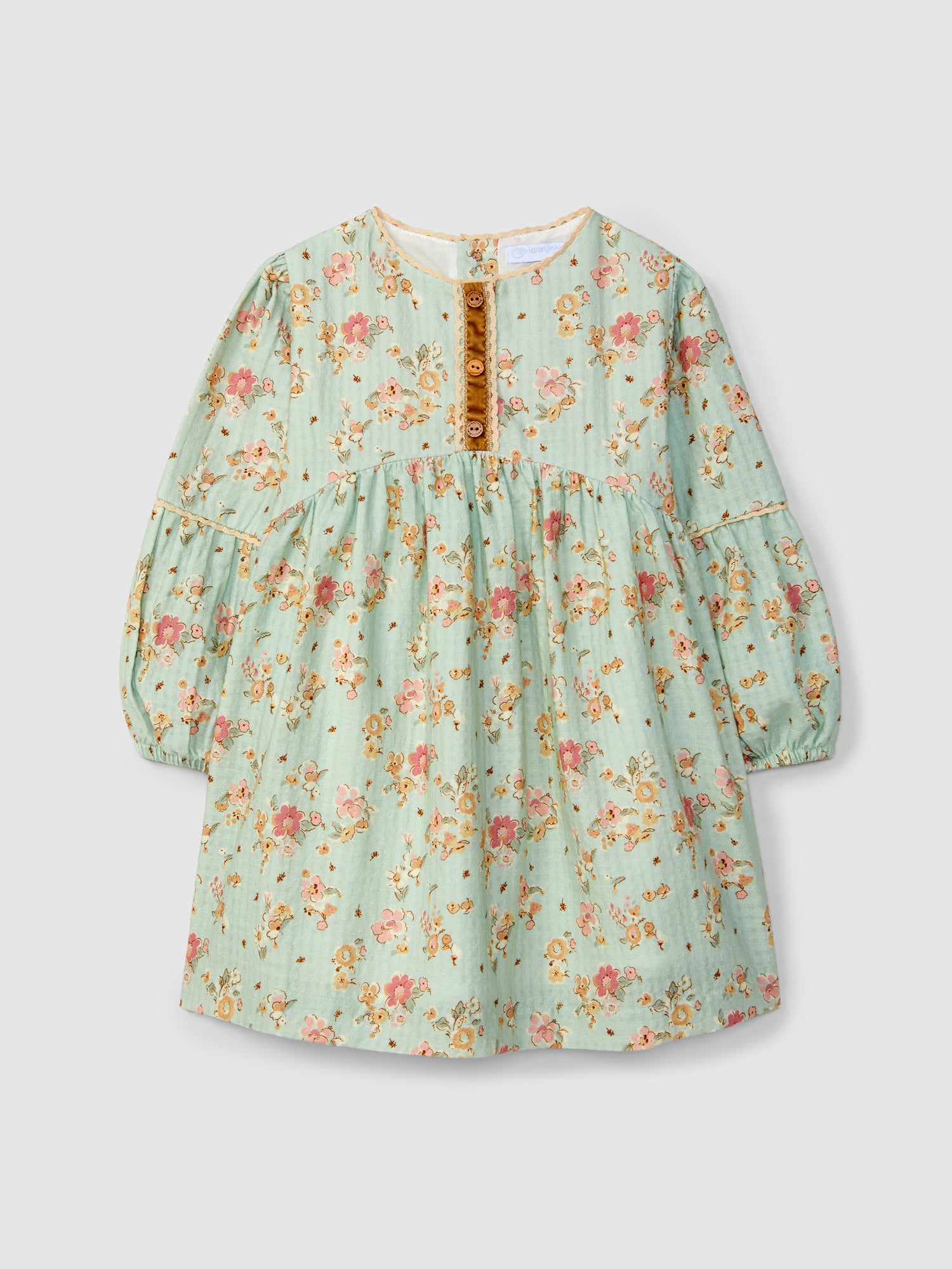 Vestido Floral Detalhes de Renda