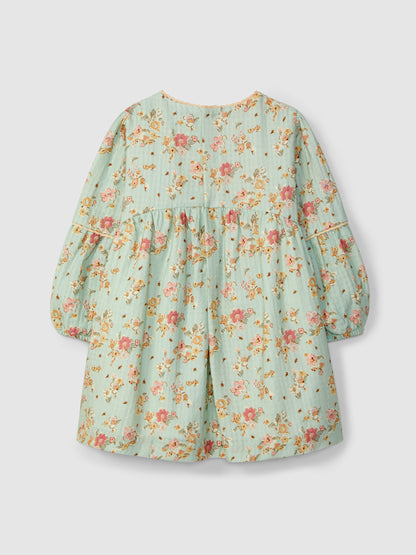 Vestido Floral Detalhes de Renda