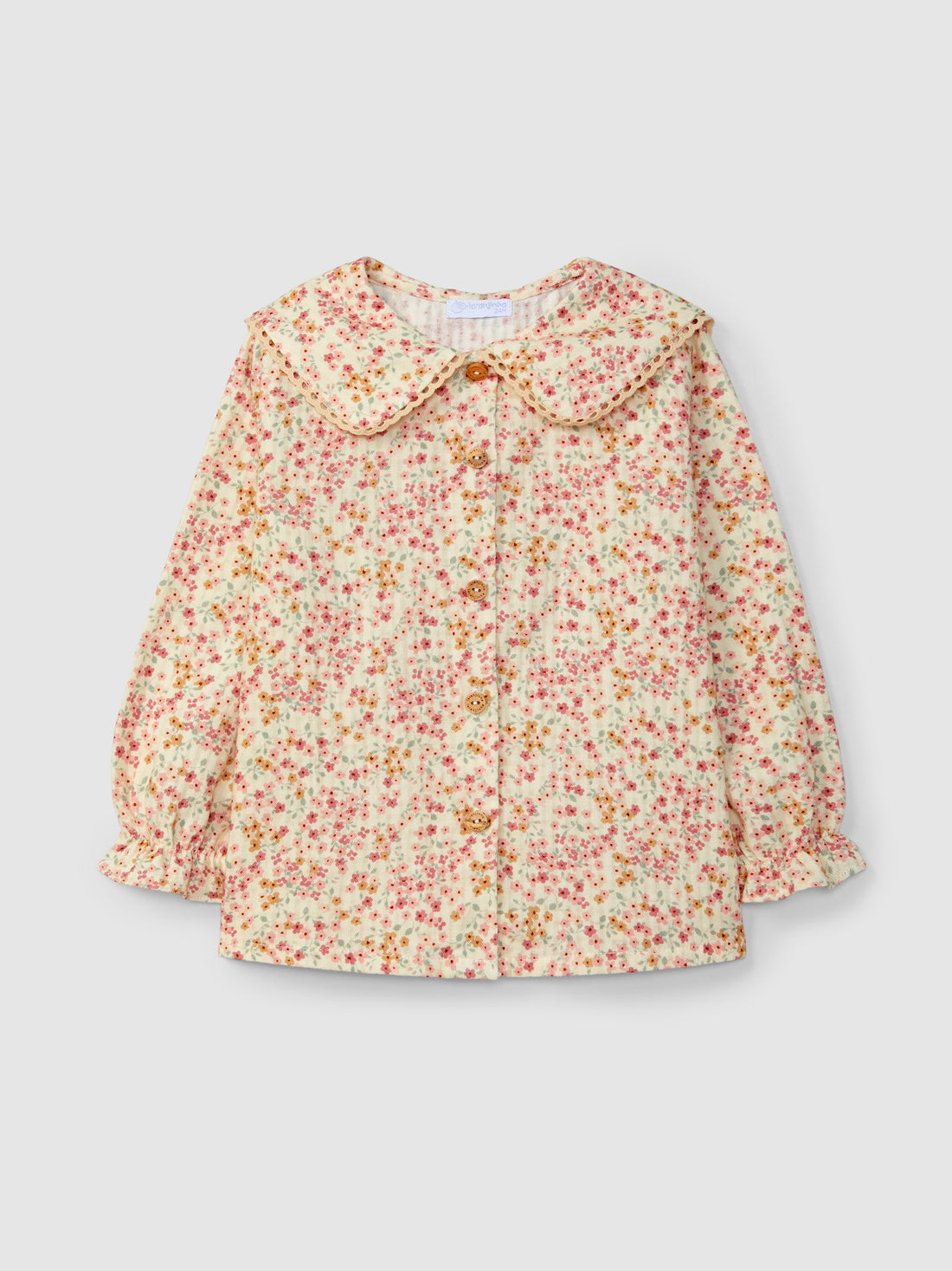 Blusa Floral Renda na Gola
