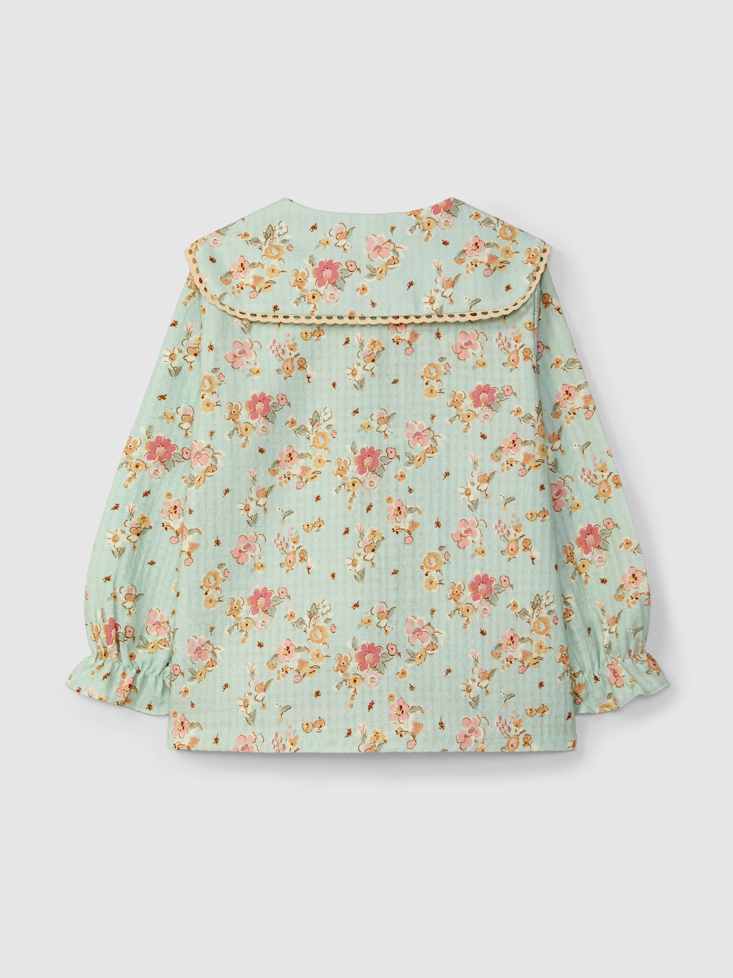 Blusa Floral Renda na Gola