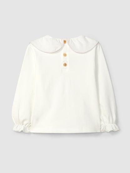 Longsleeve Algodão Gola de Folho