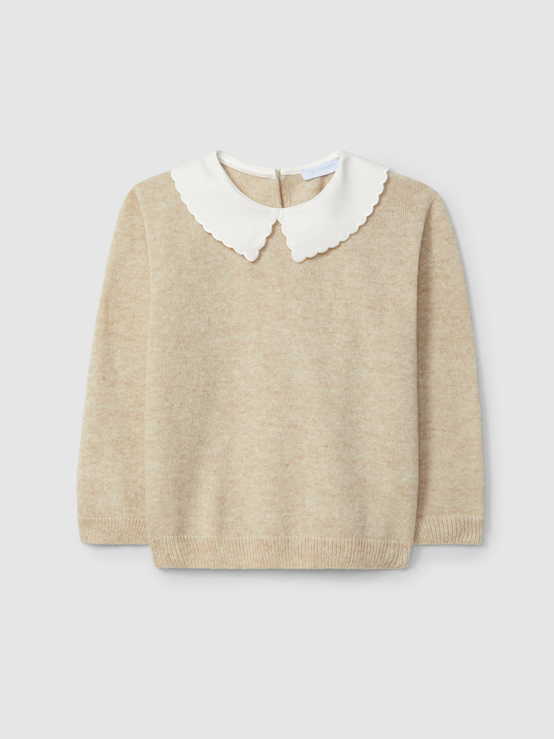 Camisola Tricotada Gola em Tecido