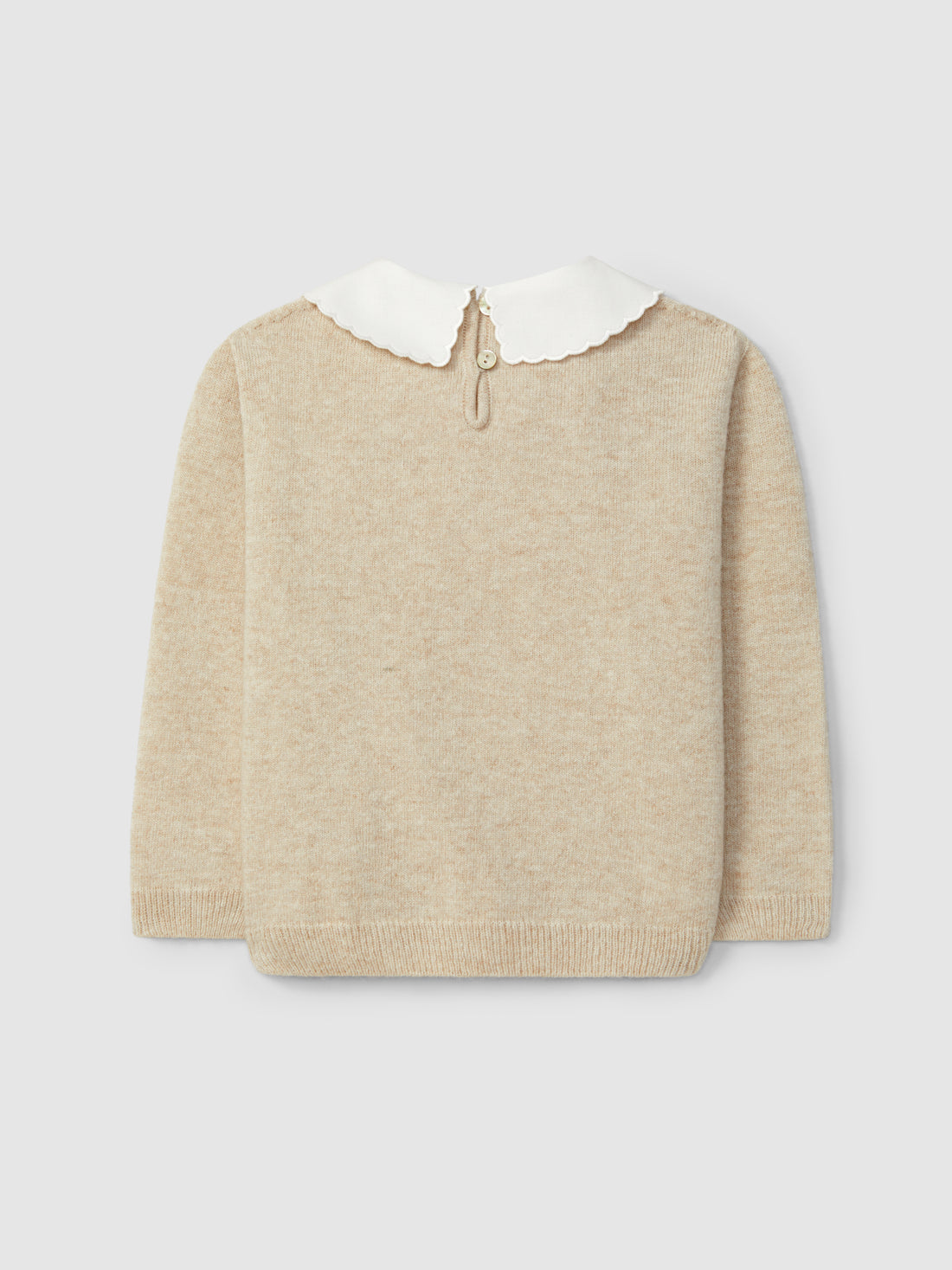 Camisola Tricotada Gola em Tecido