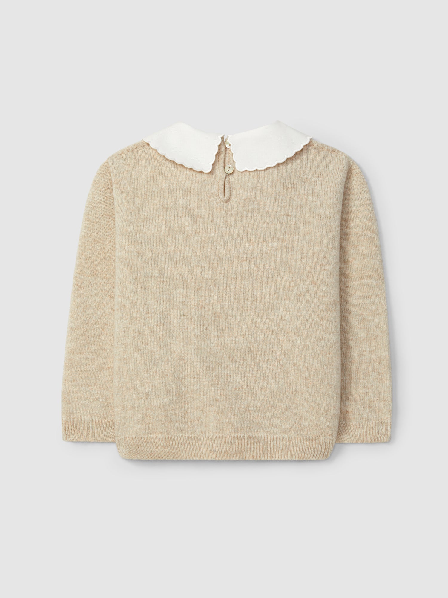 Camisola Tricotada Gola em Tecido