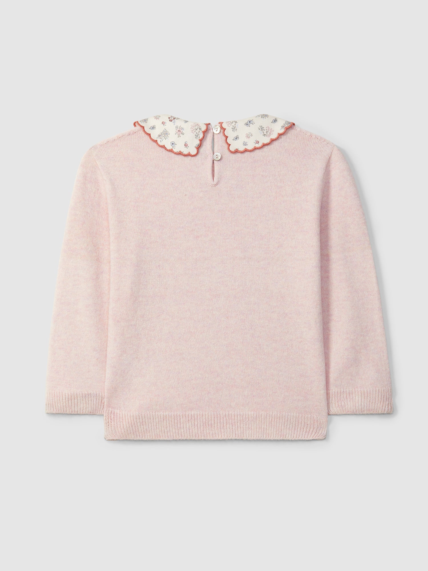 Camisola Tricotada Gola em Tecido