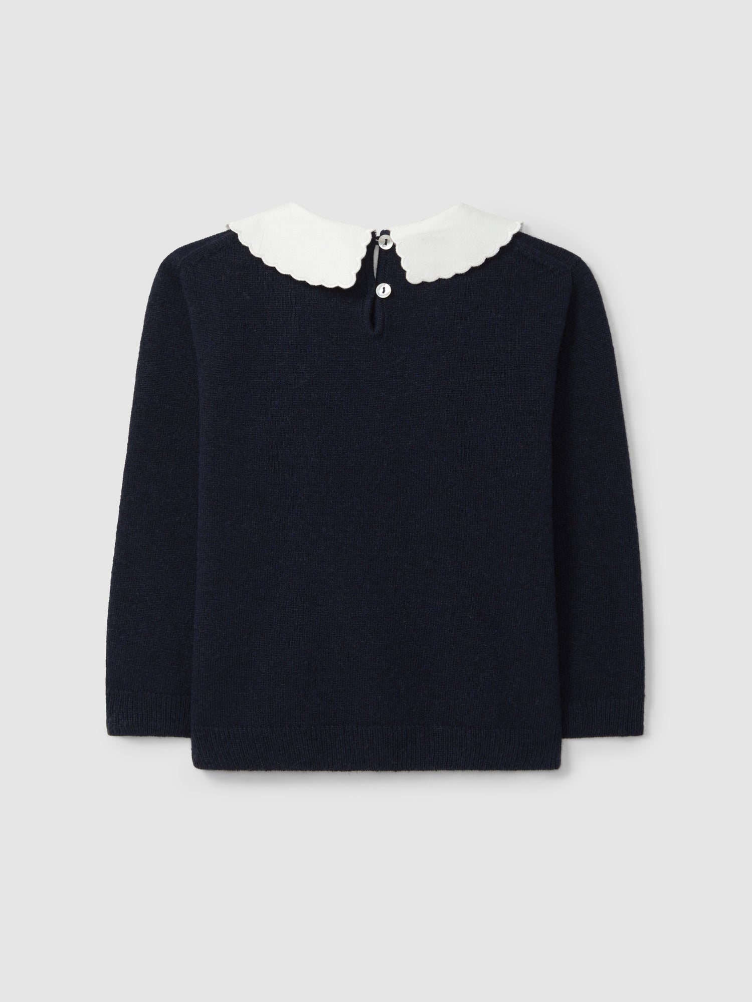 Camisola Tricotada Gola em Tecido