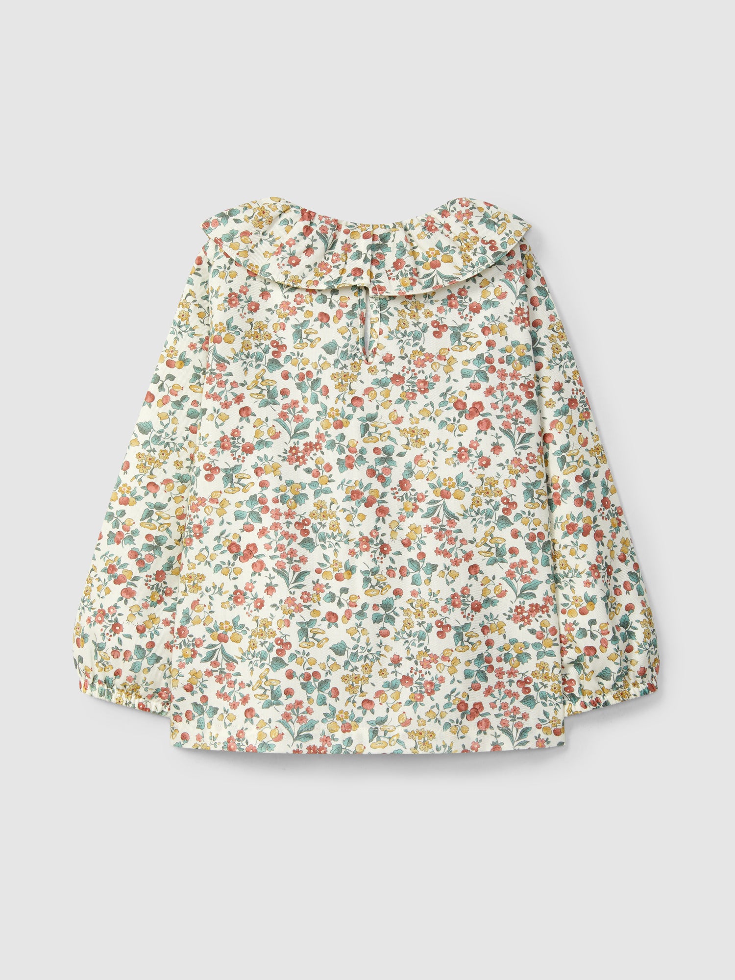 Blusa Floral e Gola de Folho