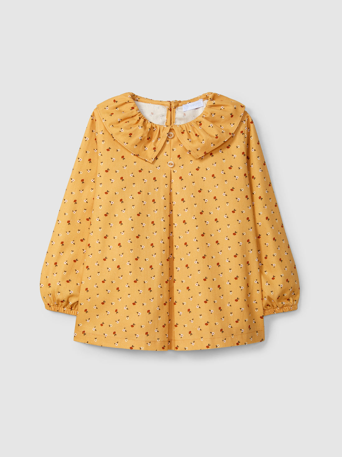 Blusa Floral e Gola de Folho