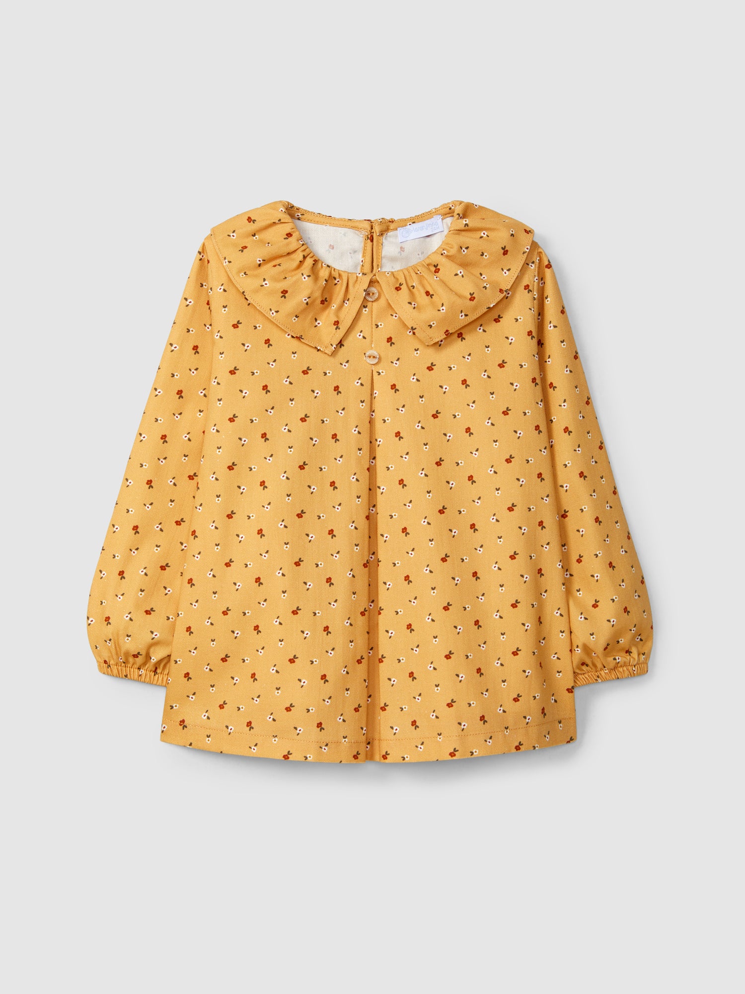 Blusa Floral e Gola de Folho