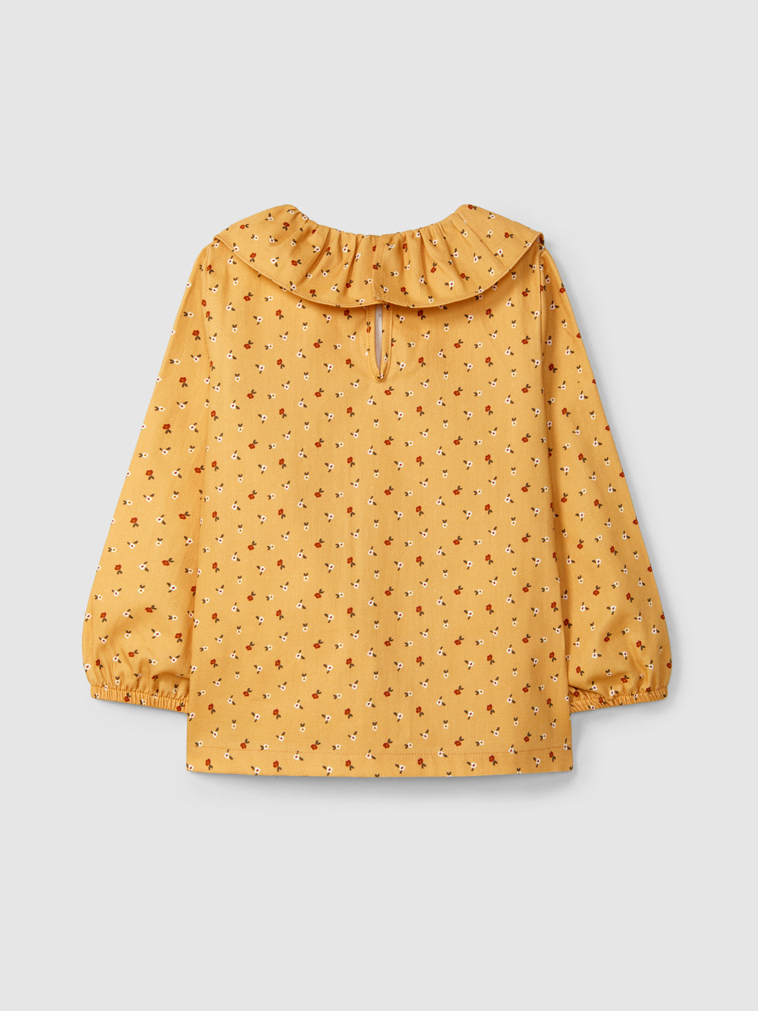 Blusa Floral e Gola de Folho