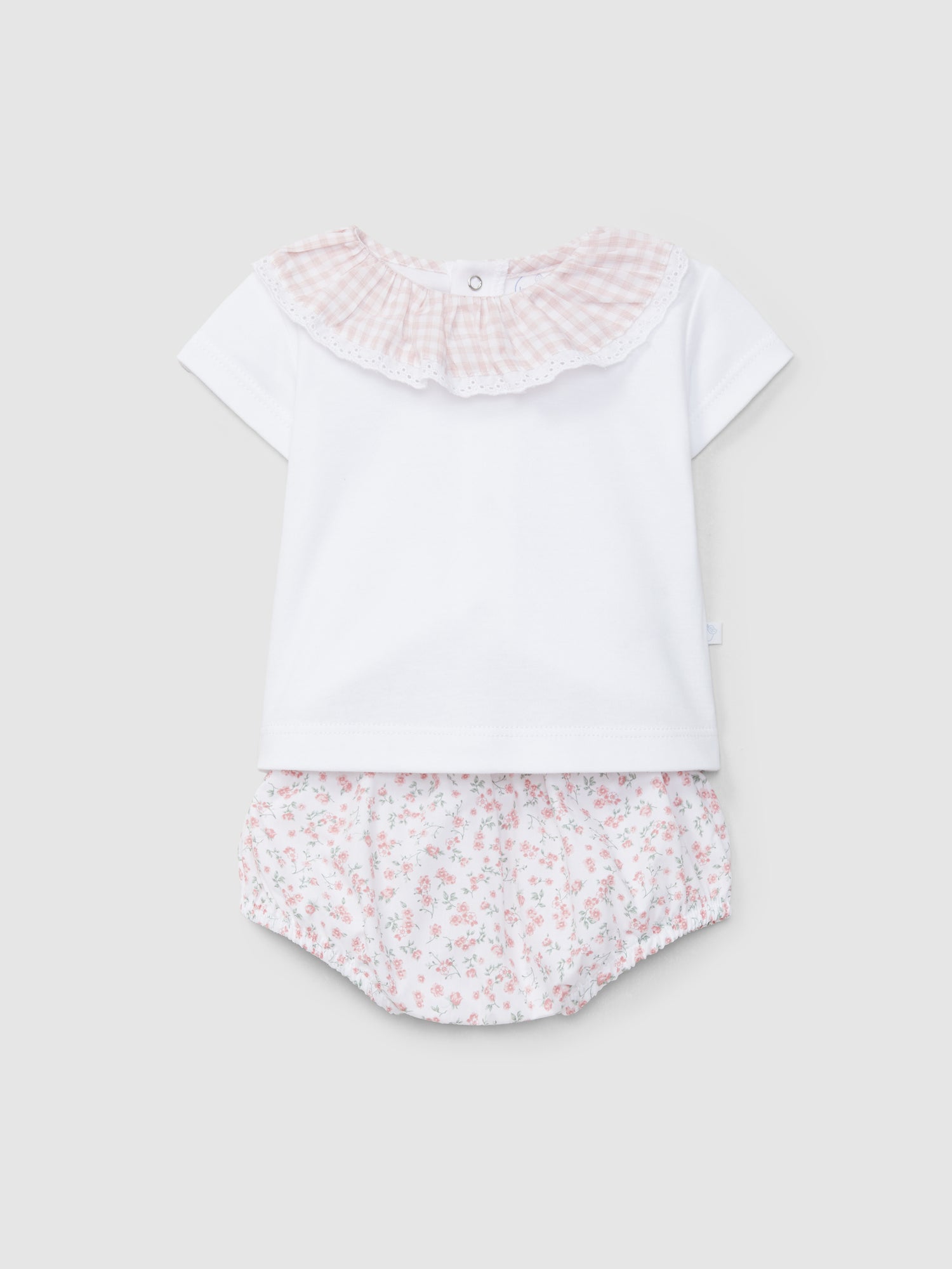 Conjunto de 2 peças Xadrez Vichy e Flores