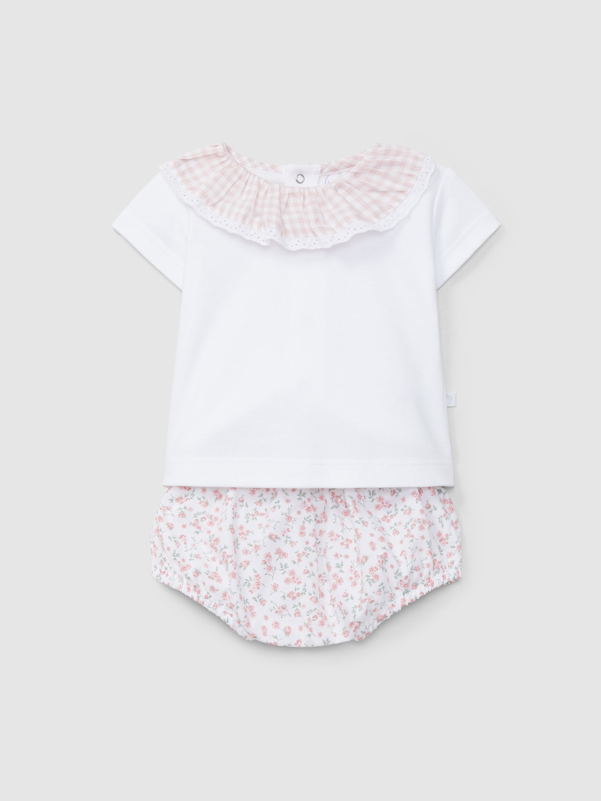 Conjunto de 2 peças Xadrez Vichy e Flores