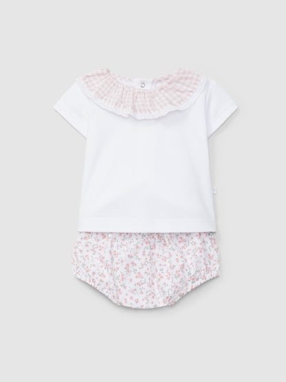 Conjunto de 2 peças Xadrez Vichy e Flores
