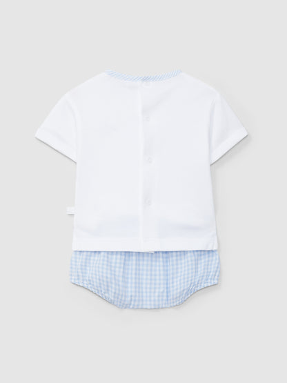Conjunto de 2 peças Xadrez Vichy e Riscas